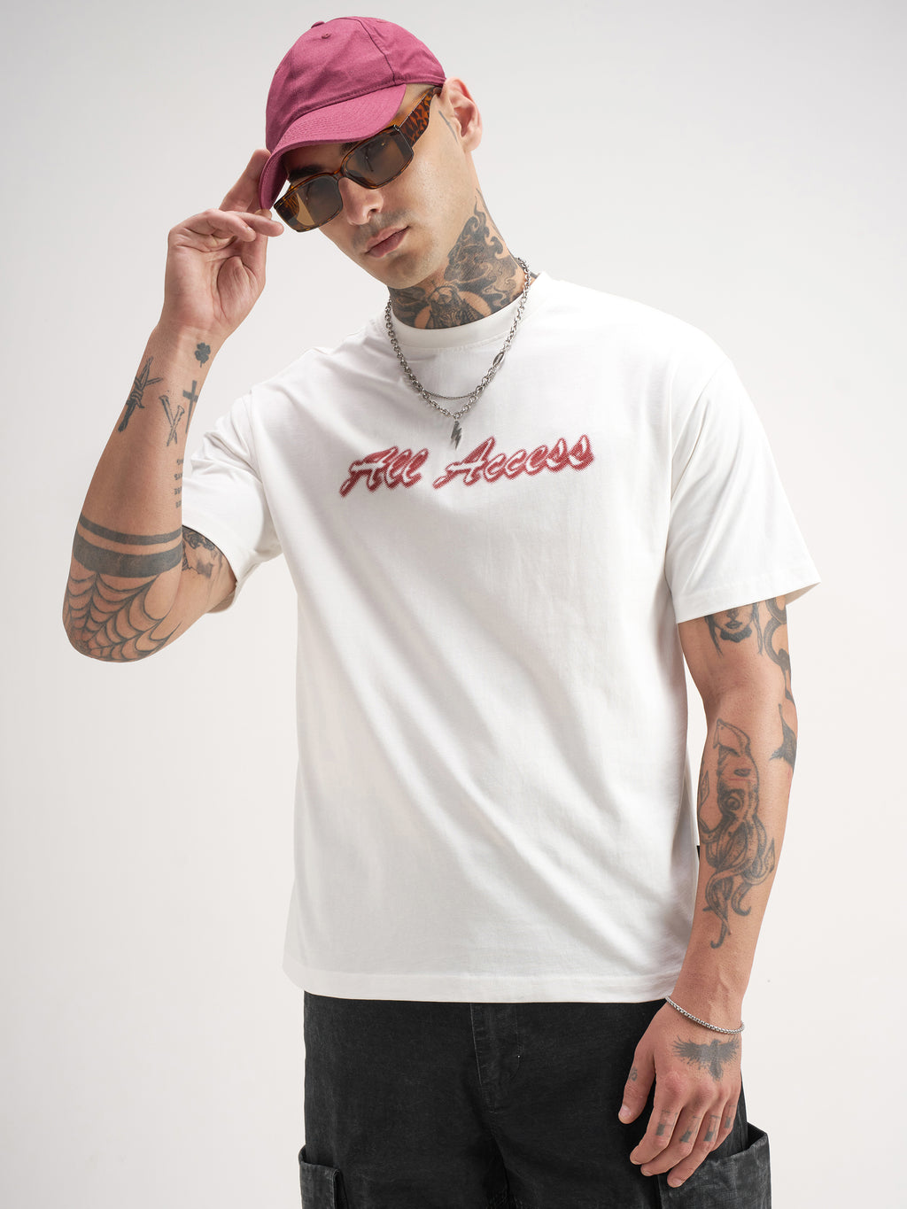 Highlander Men White Printed Round Neck T-Shirt - White - Image 3