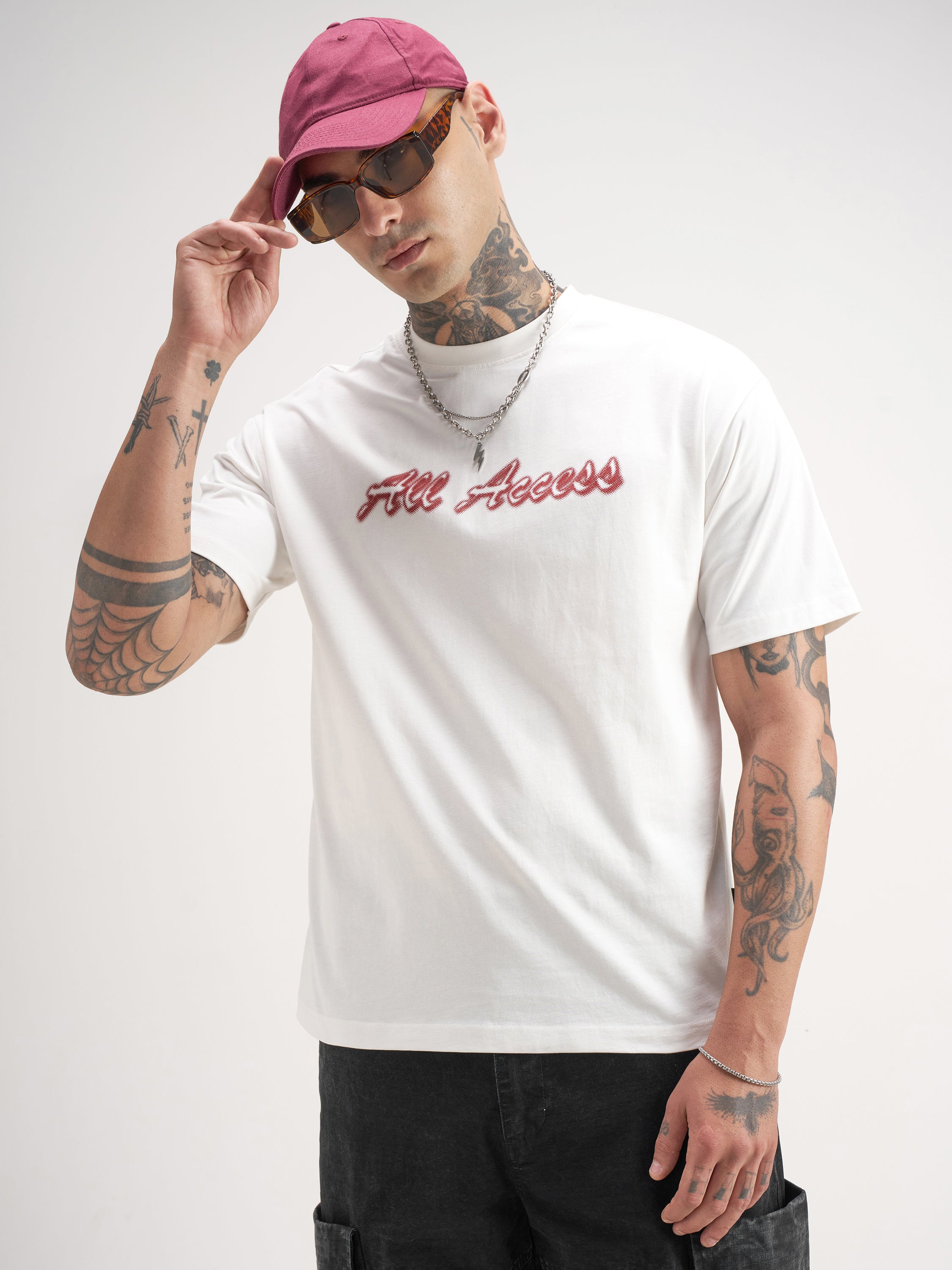 Highlander Men White Printed Round Neck T-Shirt - White - Image 3