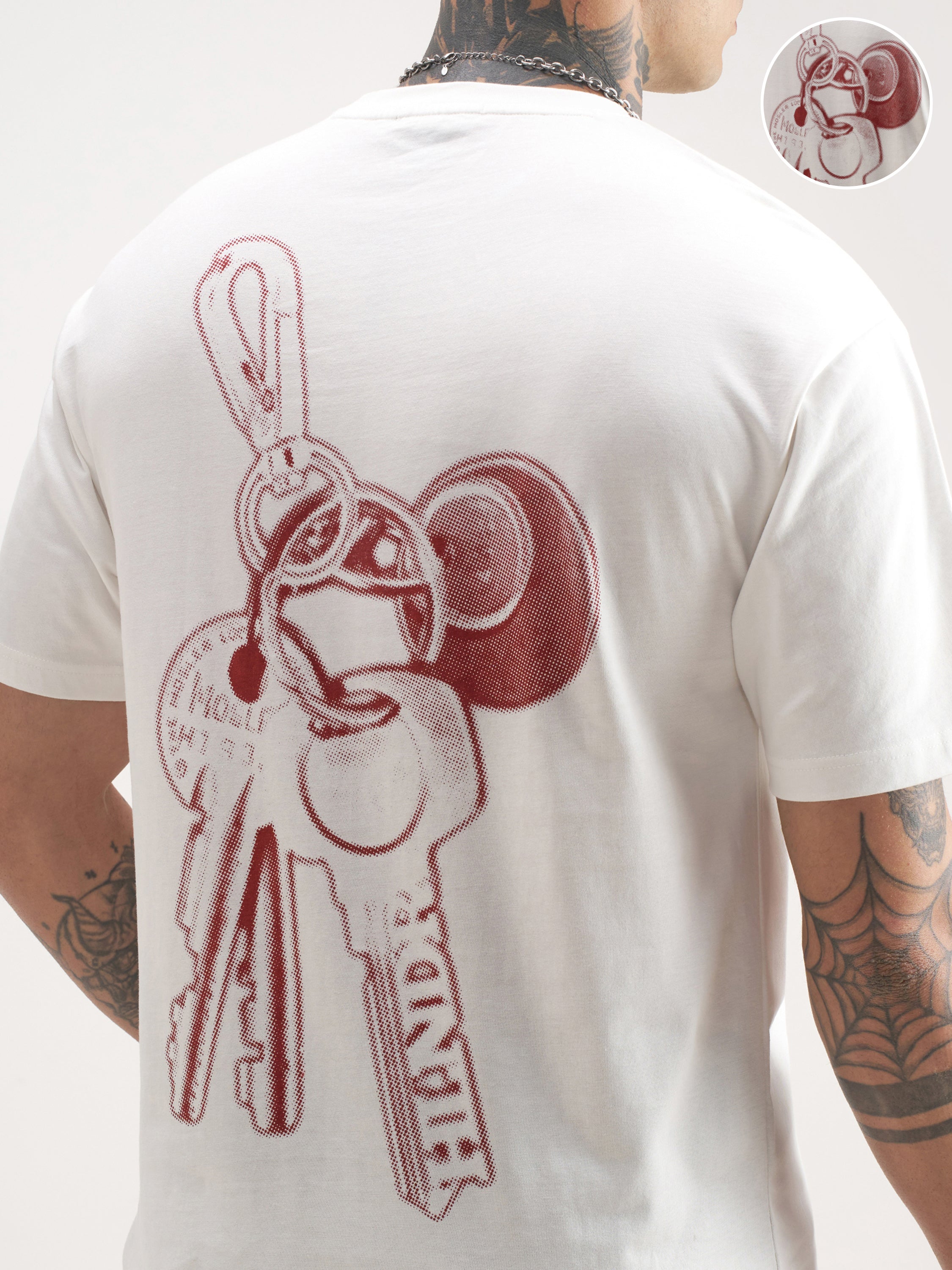 Highlander Men White Printed Round Neck T-Shirt - White - Image 5
