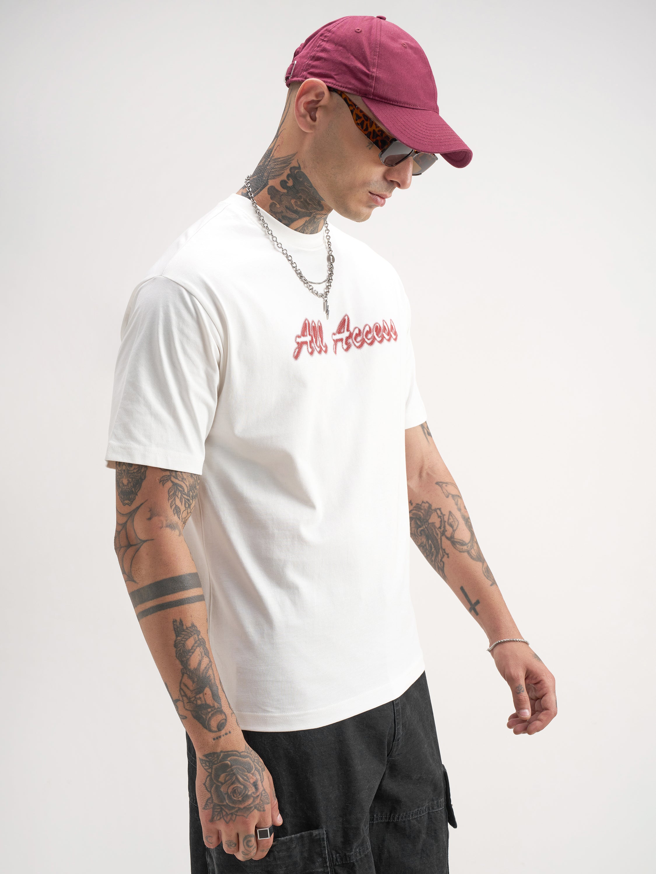Highlander Men White Printed Round Neck T-Shirt - White - Image 6