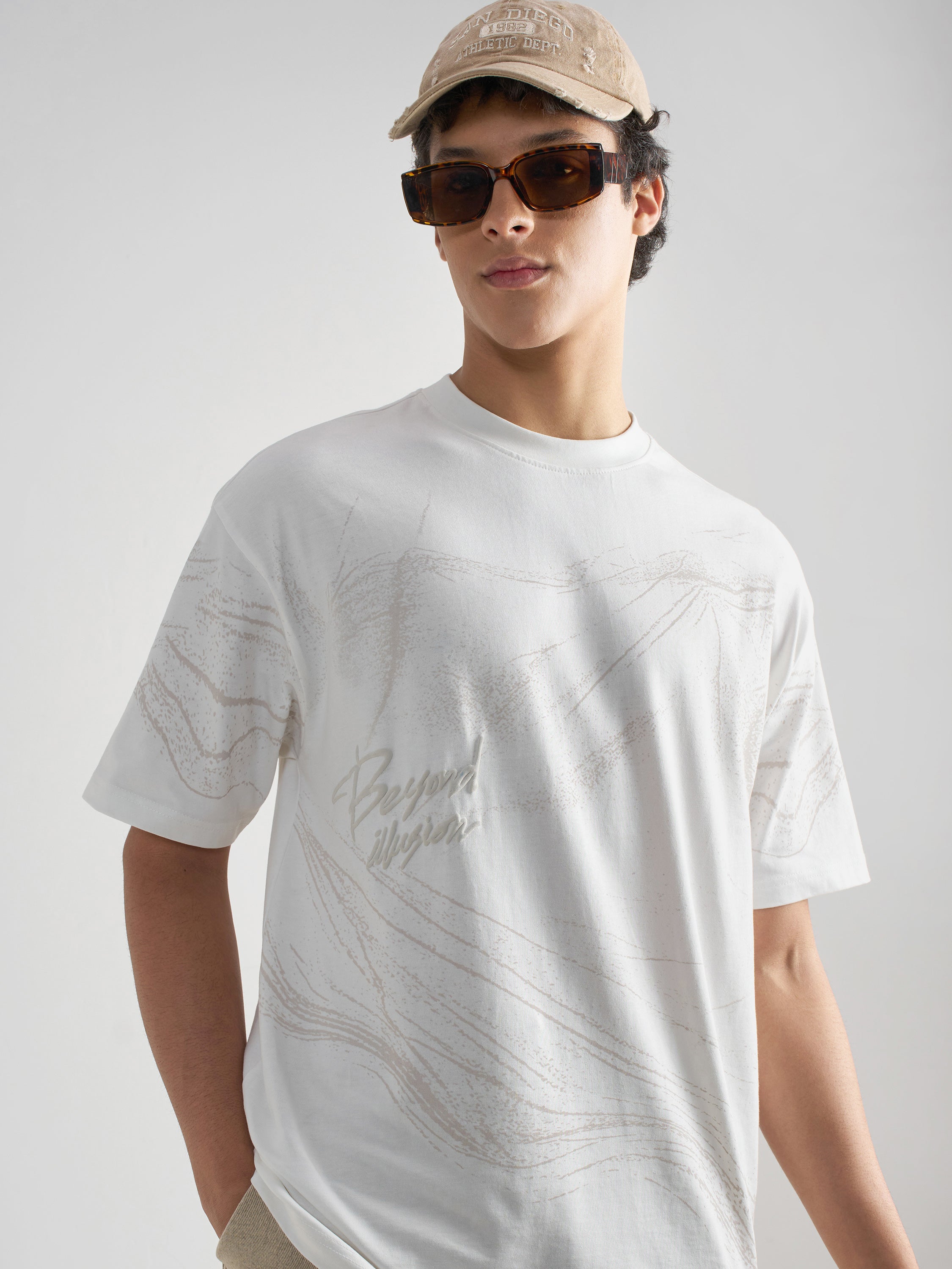 Highlander Men White Printed Round Neck T-Shirt - White - Image 1