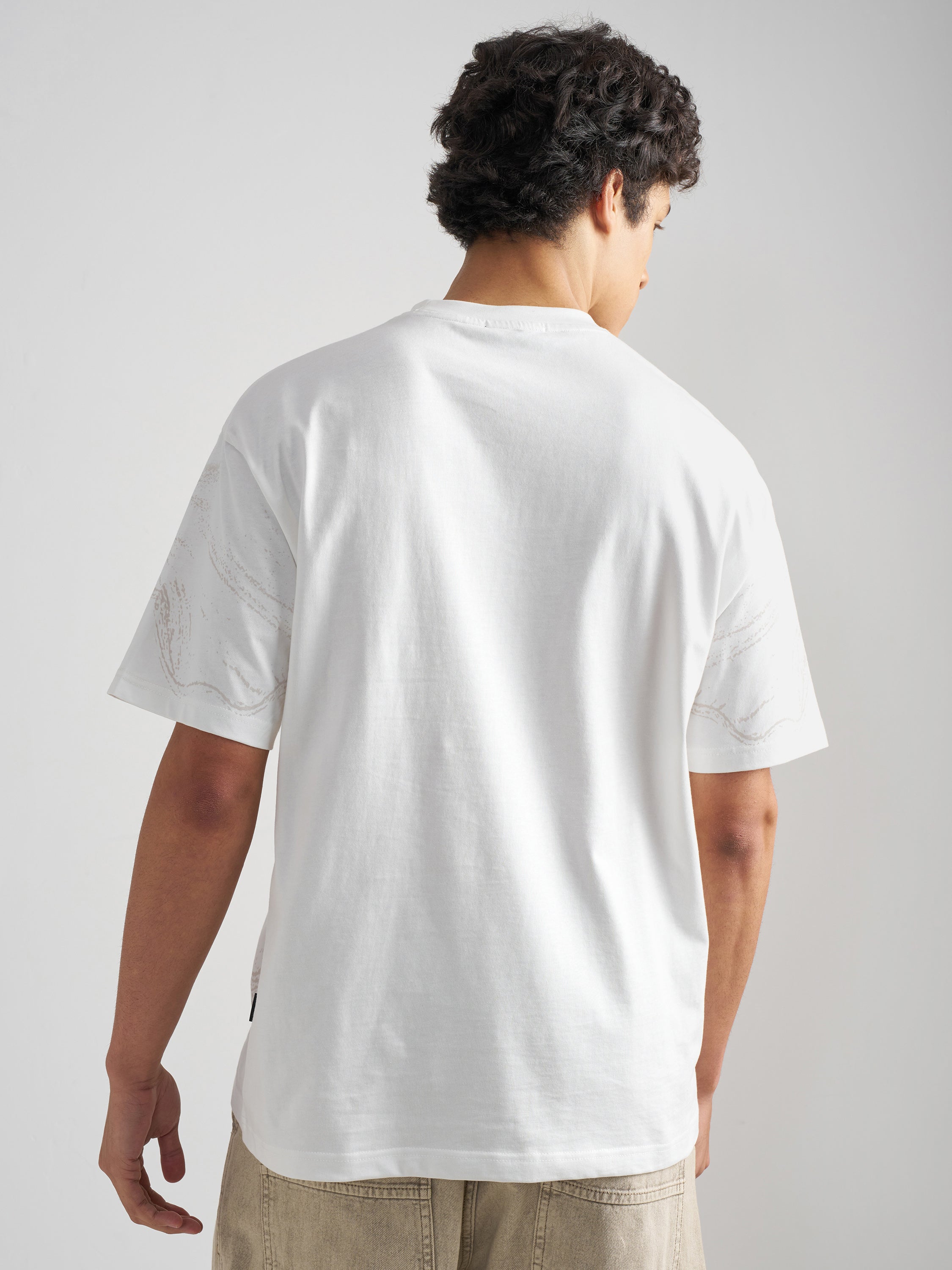 Highlander Men White Printed Round Neck T-Shirt - White - Image 3