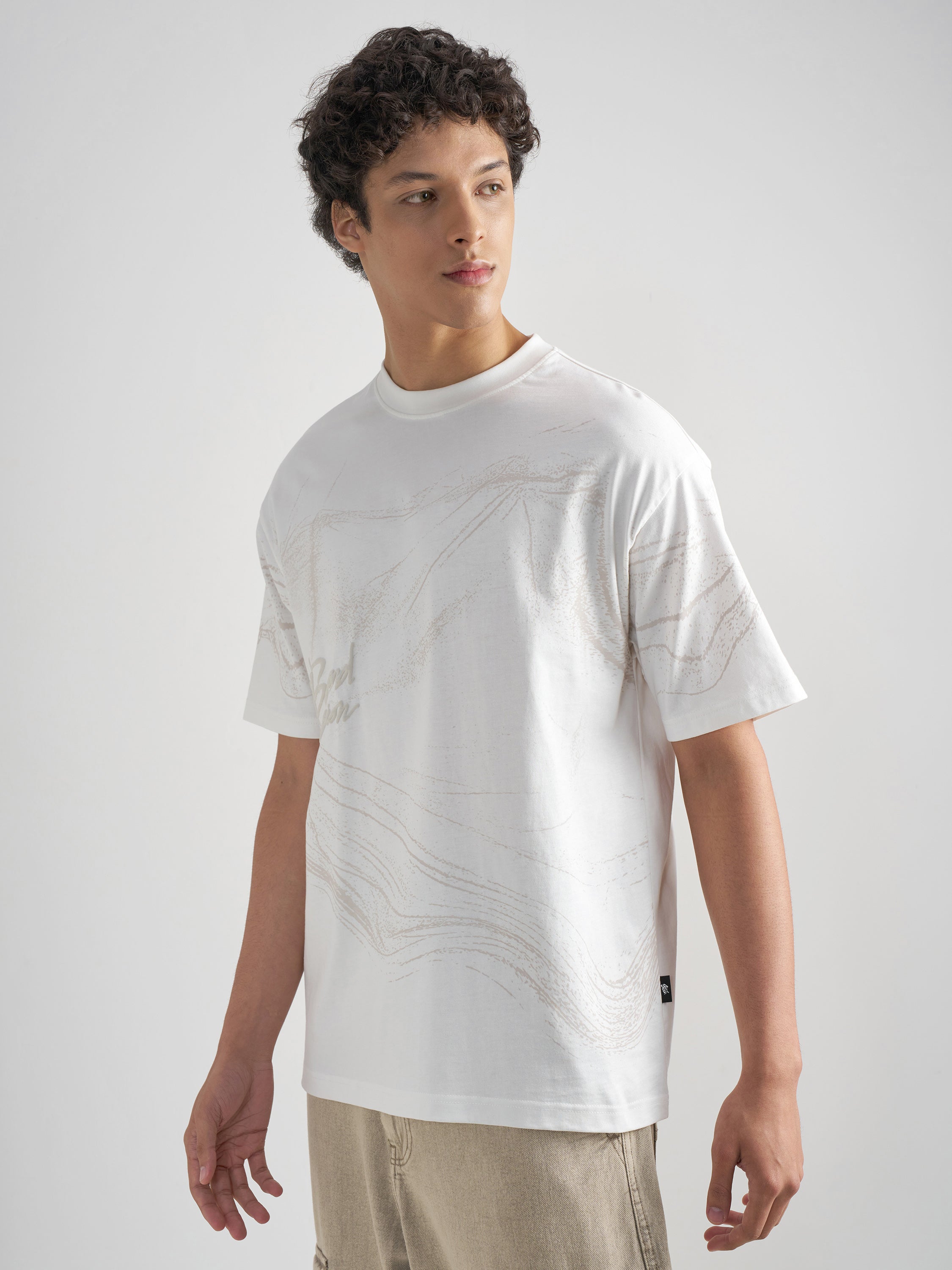 Highlander Men White Printed Round Neck T-Shirt - White - Image 4
