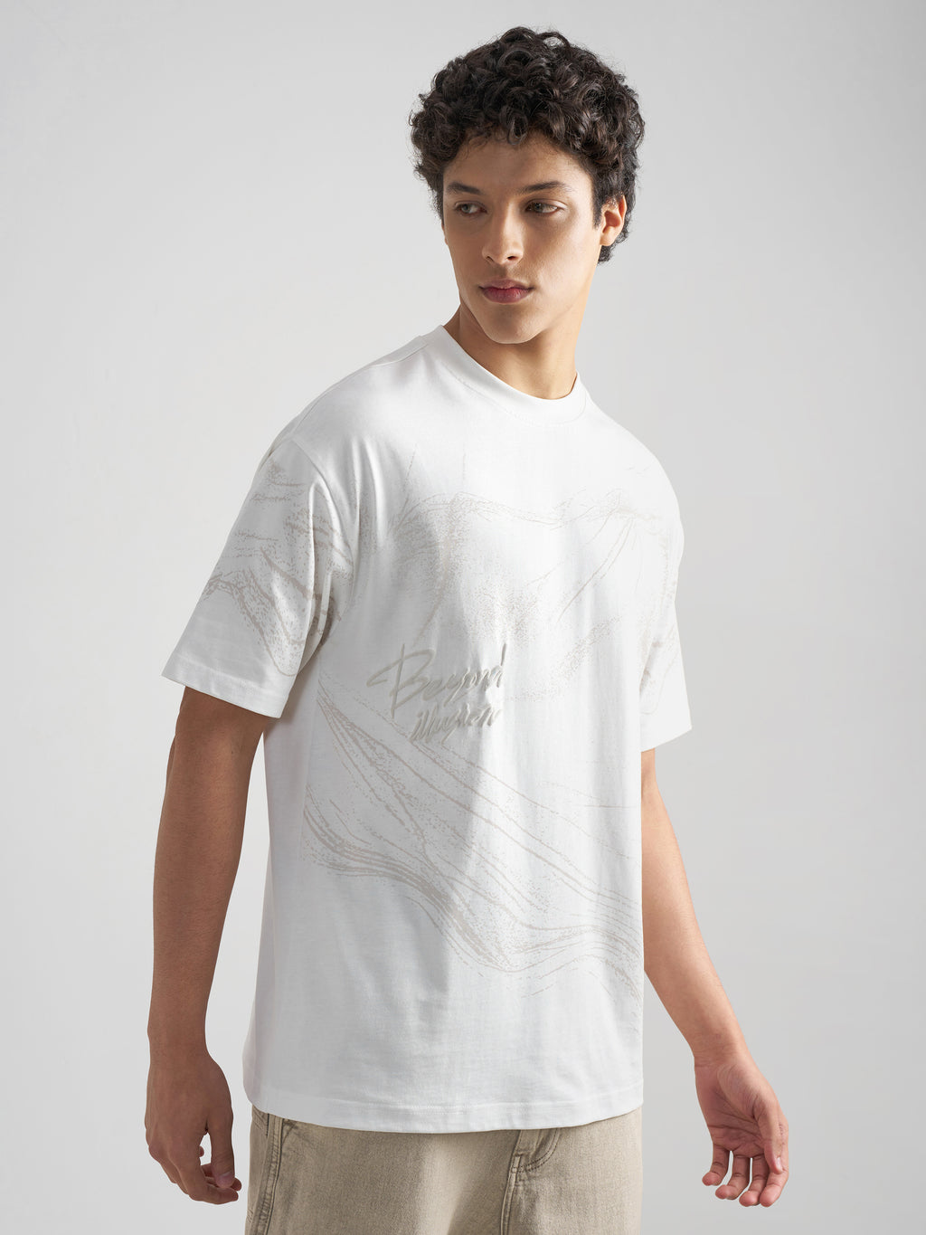 Highlander Men White Printed Round Neck T-Shirt - White - Image 6