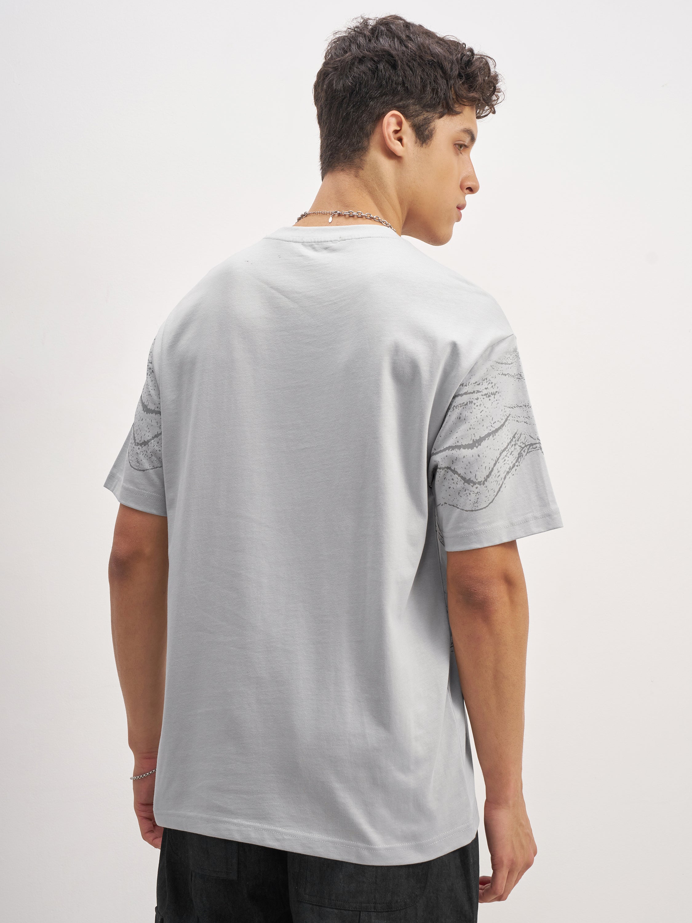 Highlander Men Grey Printed Round Neck T-Shirt - Grey - Image 3