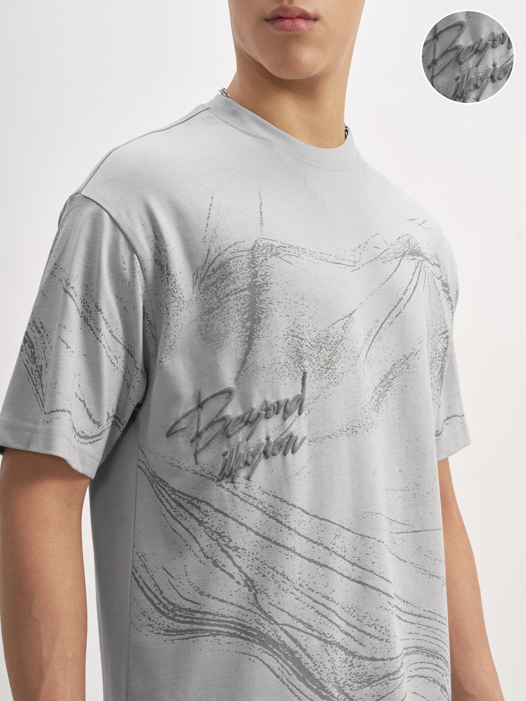 Highlander Men Grey Printed Round Neck T-Shirt - Grey - Image 5