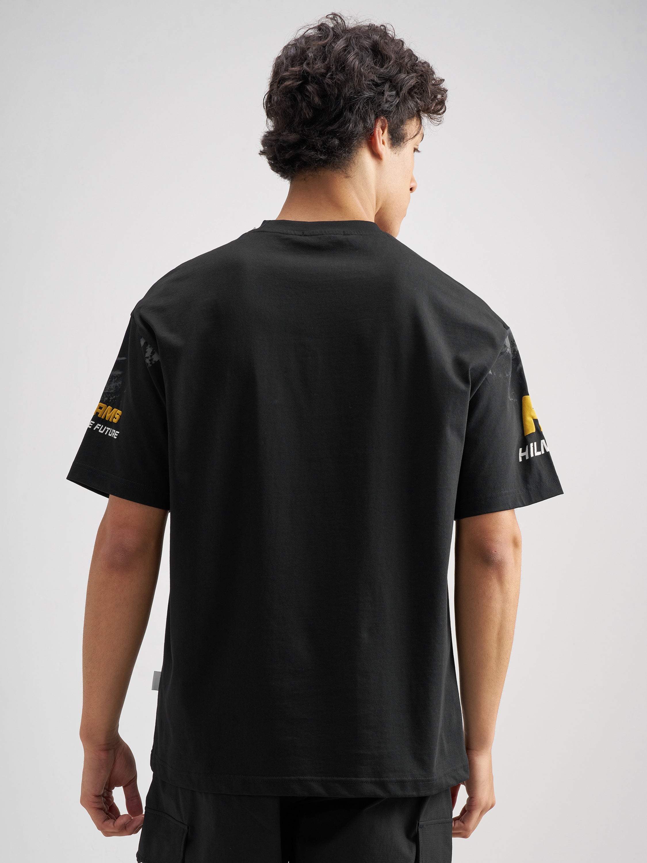 Highlander Men Black Printed Round Neck T-Shirt - Black - Image 3