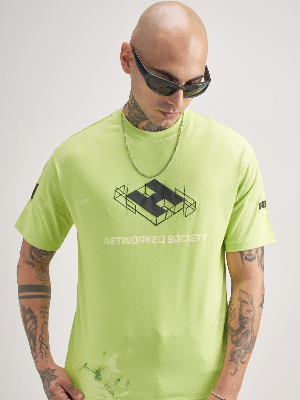 Highlander Men Green Printed Round Neck T-Shirt - Green - Image 1