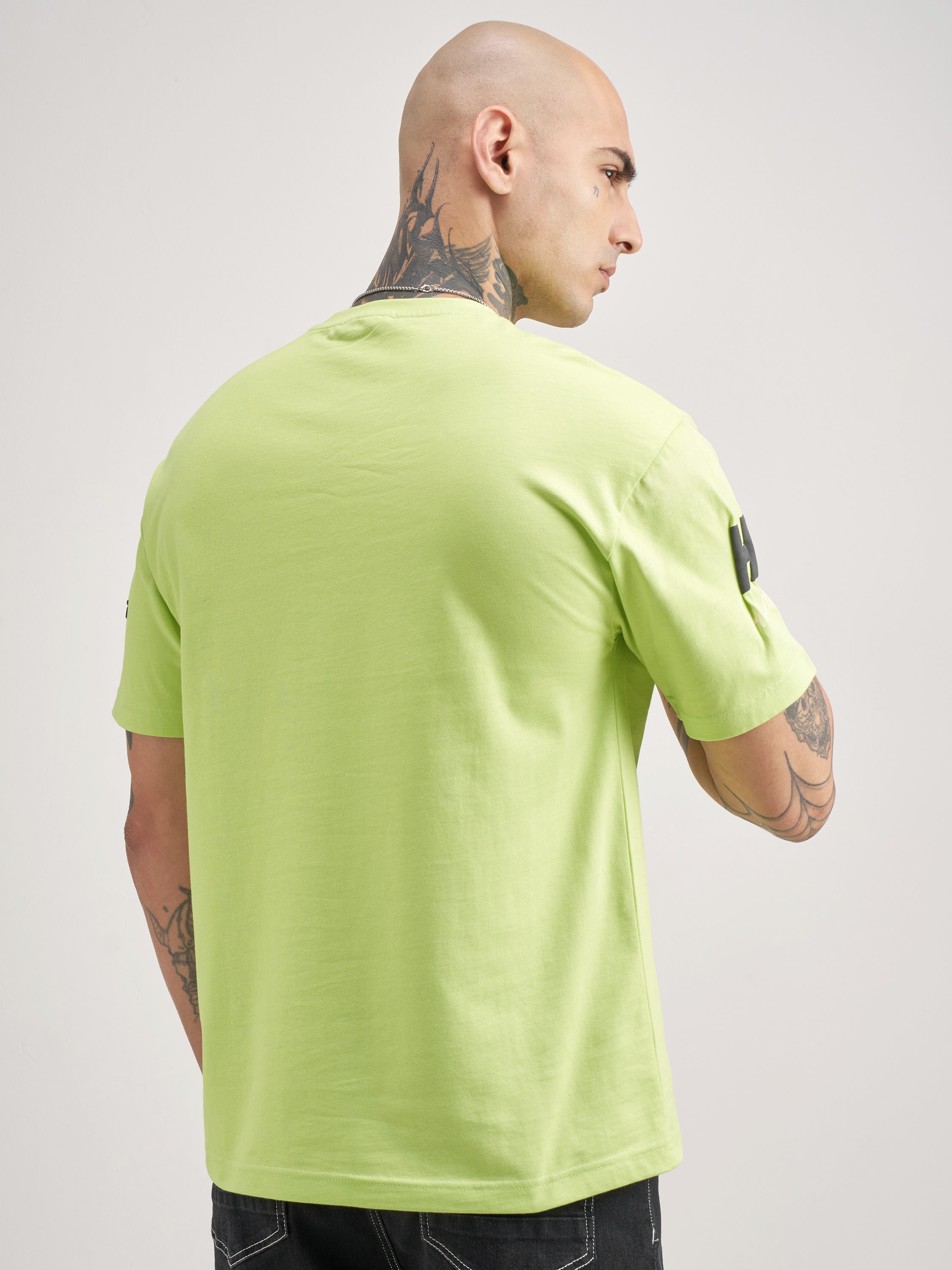 Highlander Men Green Printed Round Neck T-Shirt - Green - Image 3