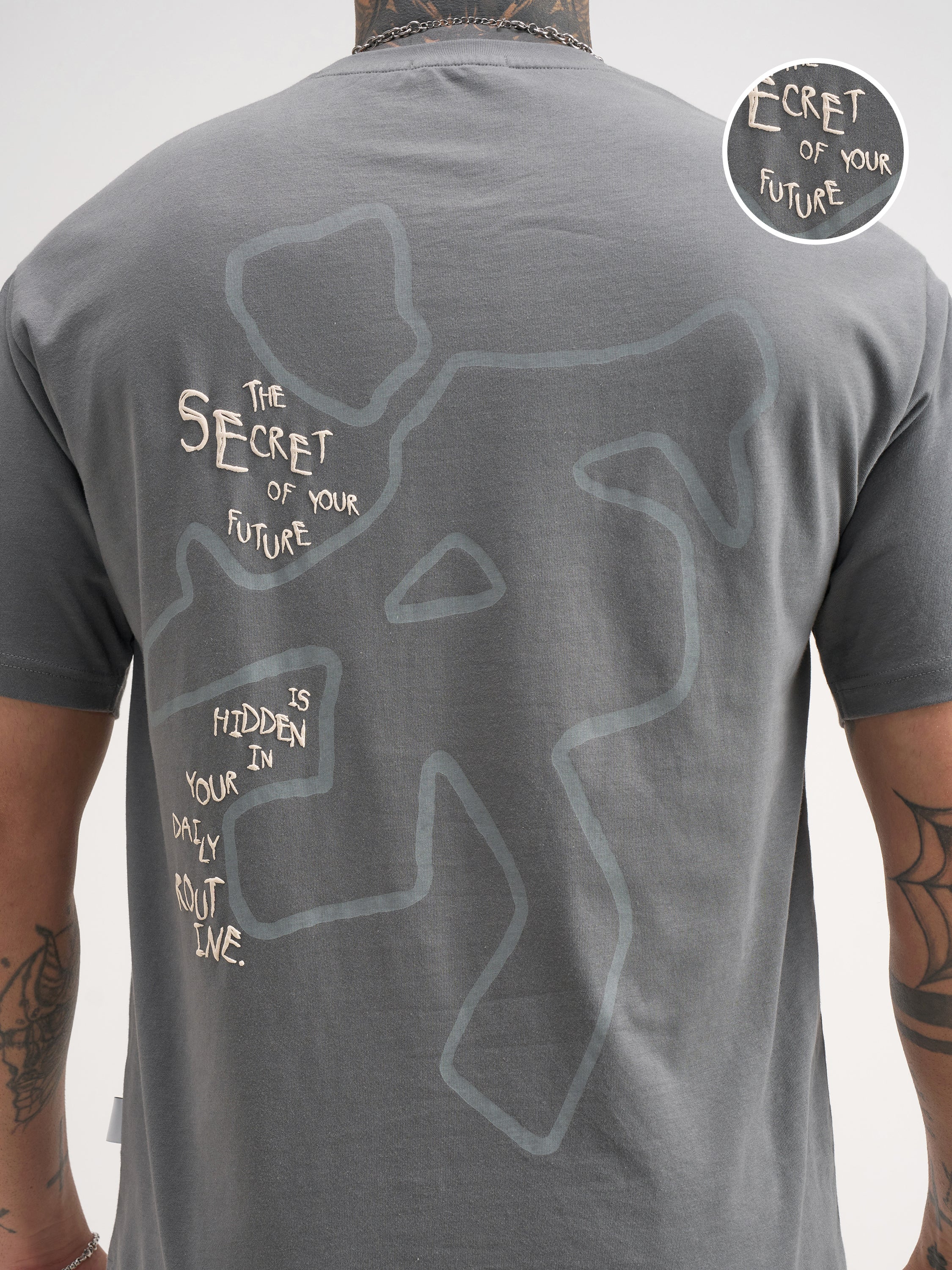 Highlander Men Grey Printed Round Neck T-Shirt - Grey - Image 5