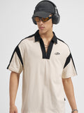 Highlander Men Beige Printed Polo Collar T-Shirt