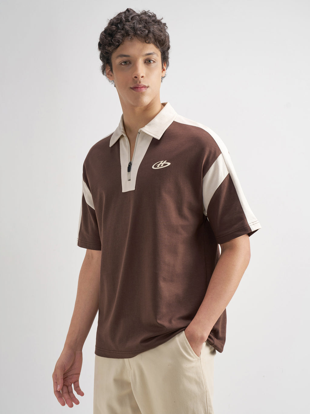 Highlander Men Brown Solid Polo Collar T-Shirt - Brown - Image 4