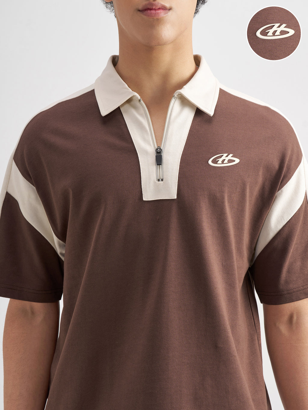 Highlander Men Brown Solid Polo Collar T-Shirt - Brown - Image 5