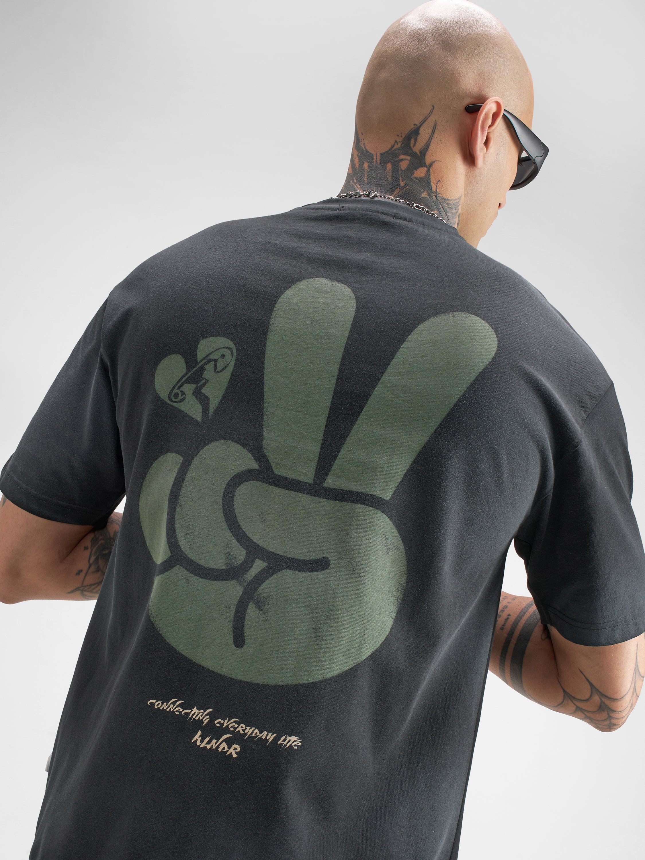 Highlander Men Black Embroidered Round Neck T-Shirt - Black - Image 1