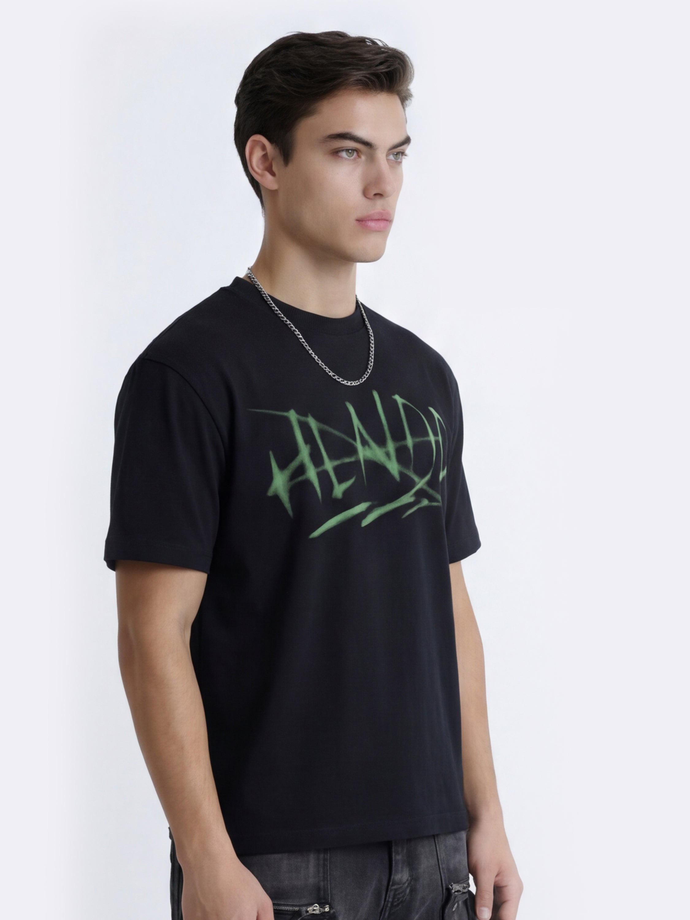 Highlander Men Black Printed Round Neck T-Shirt - Black - Image 4
