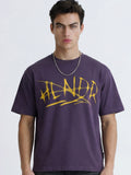 Highlander Men Purple Printed Round Neck T-Shirt - Purple - Image 1