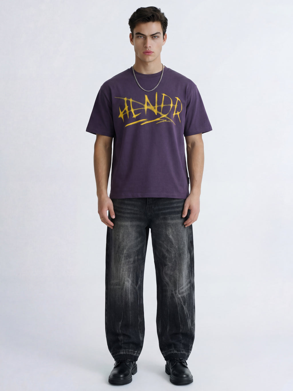 Highlander Men Purple Printed Round Neck T-Shirt - Purple - Image 2