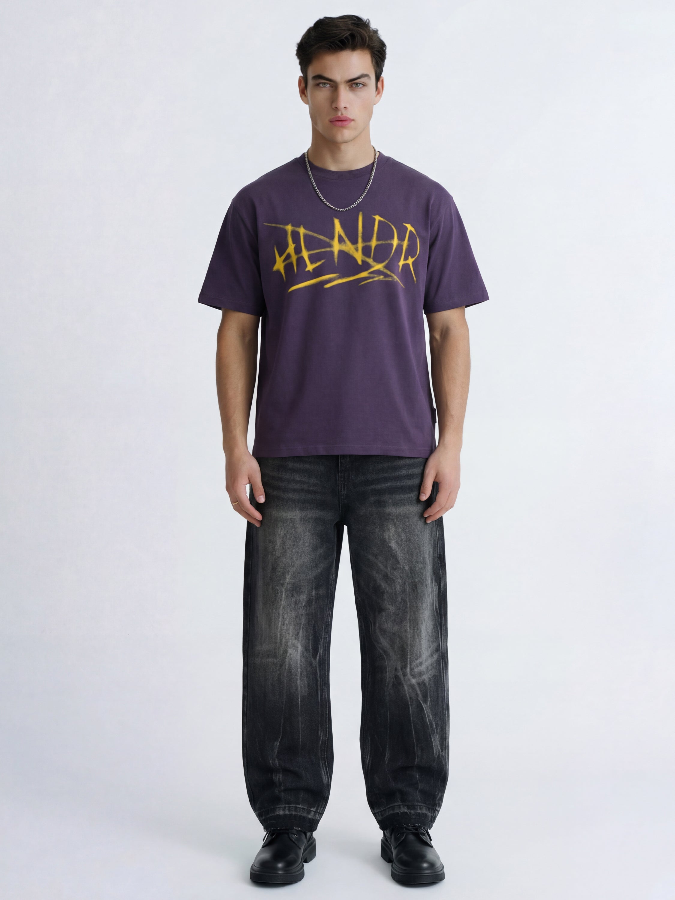 Highlander Men Purple Printed Round Neck T-Shirt - Purple - Image 2