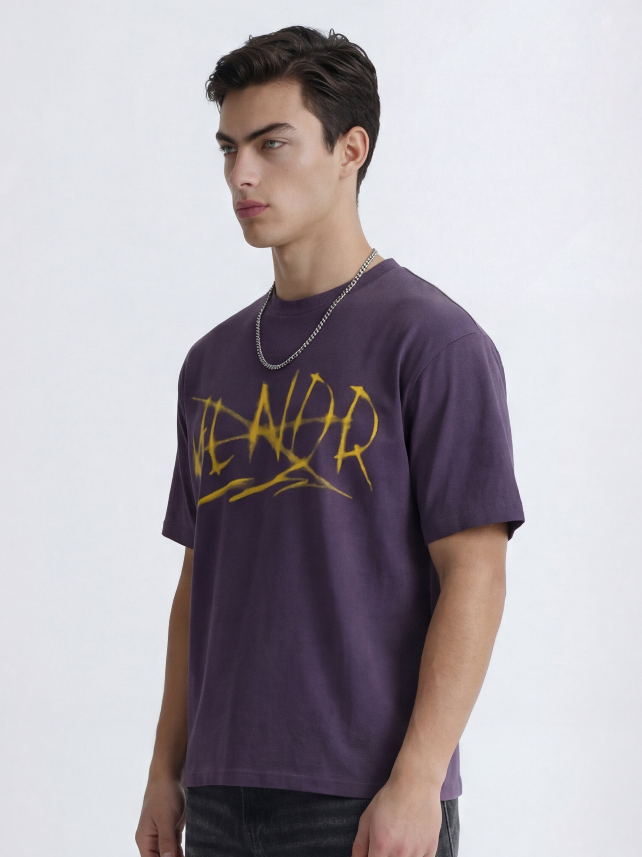 Highlander Men Purple Printed Round Neck T-Shirt - Purple - Image 4