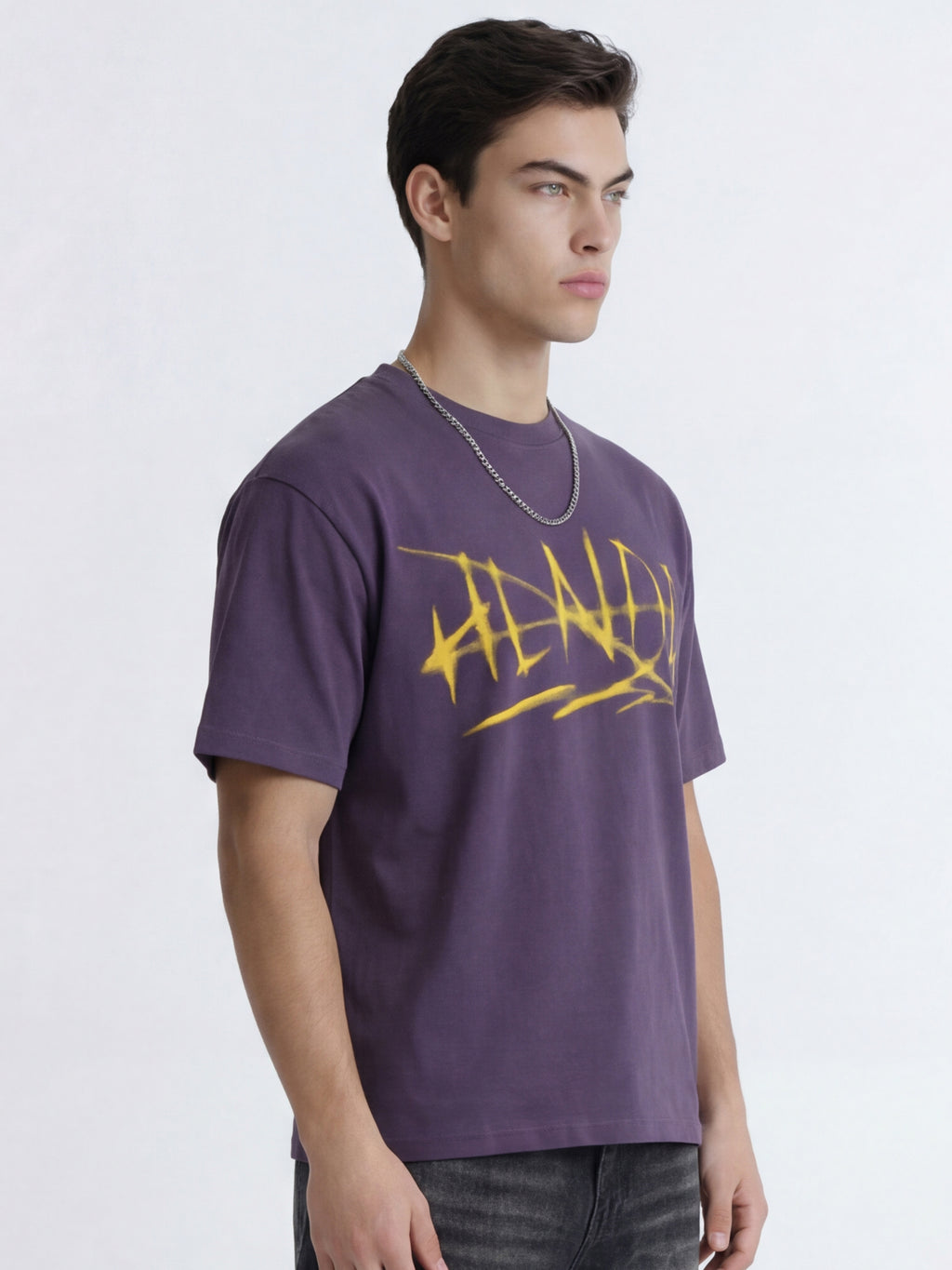 Highlander Men Purple Printed Round Neck T-Shirt - Purple - Image 5