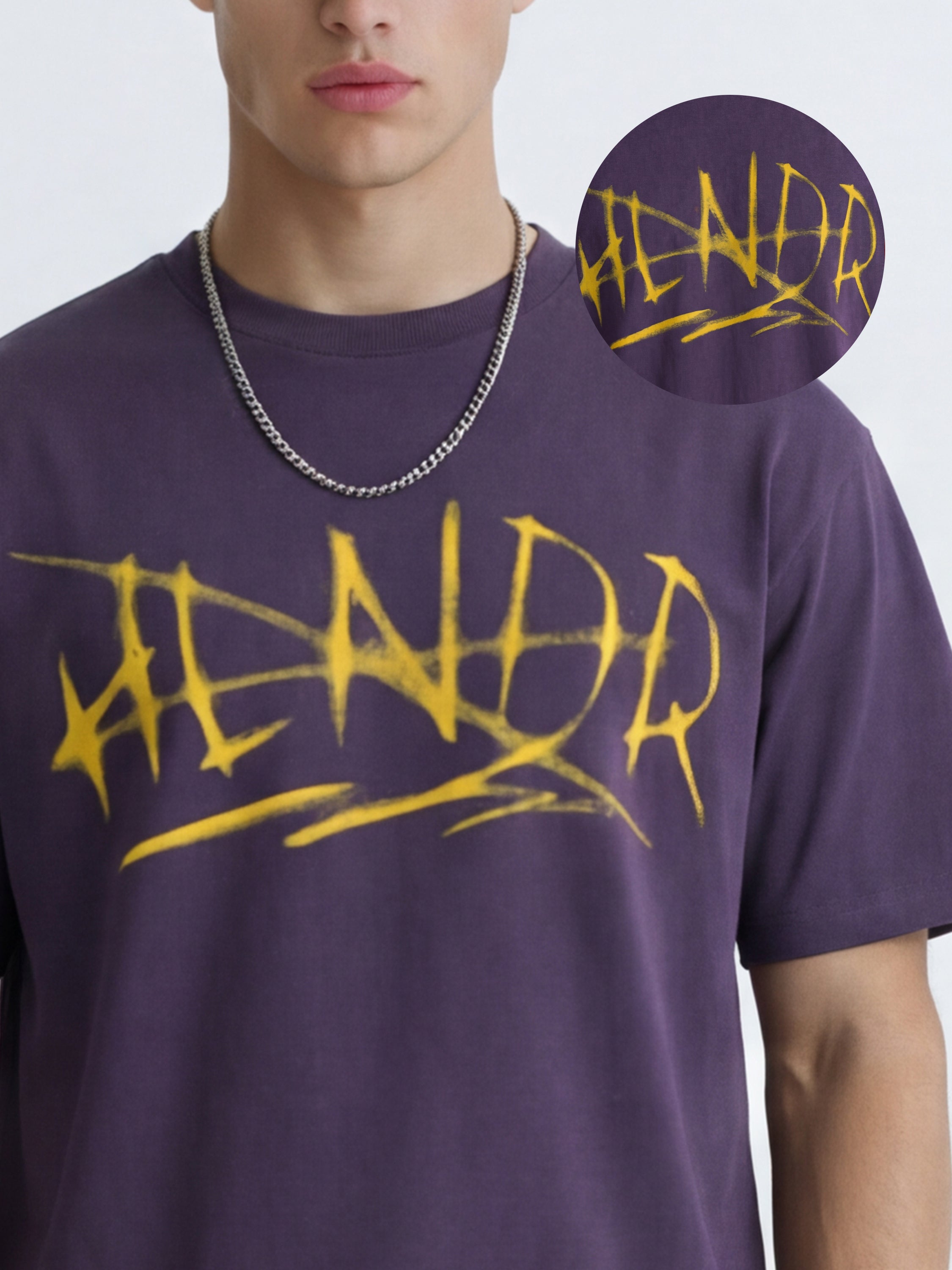 Highlander Men Purple Printed Round Neck T-Shirt - Purple - Image 6