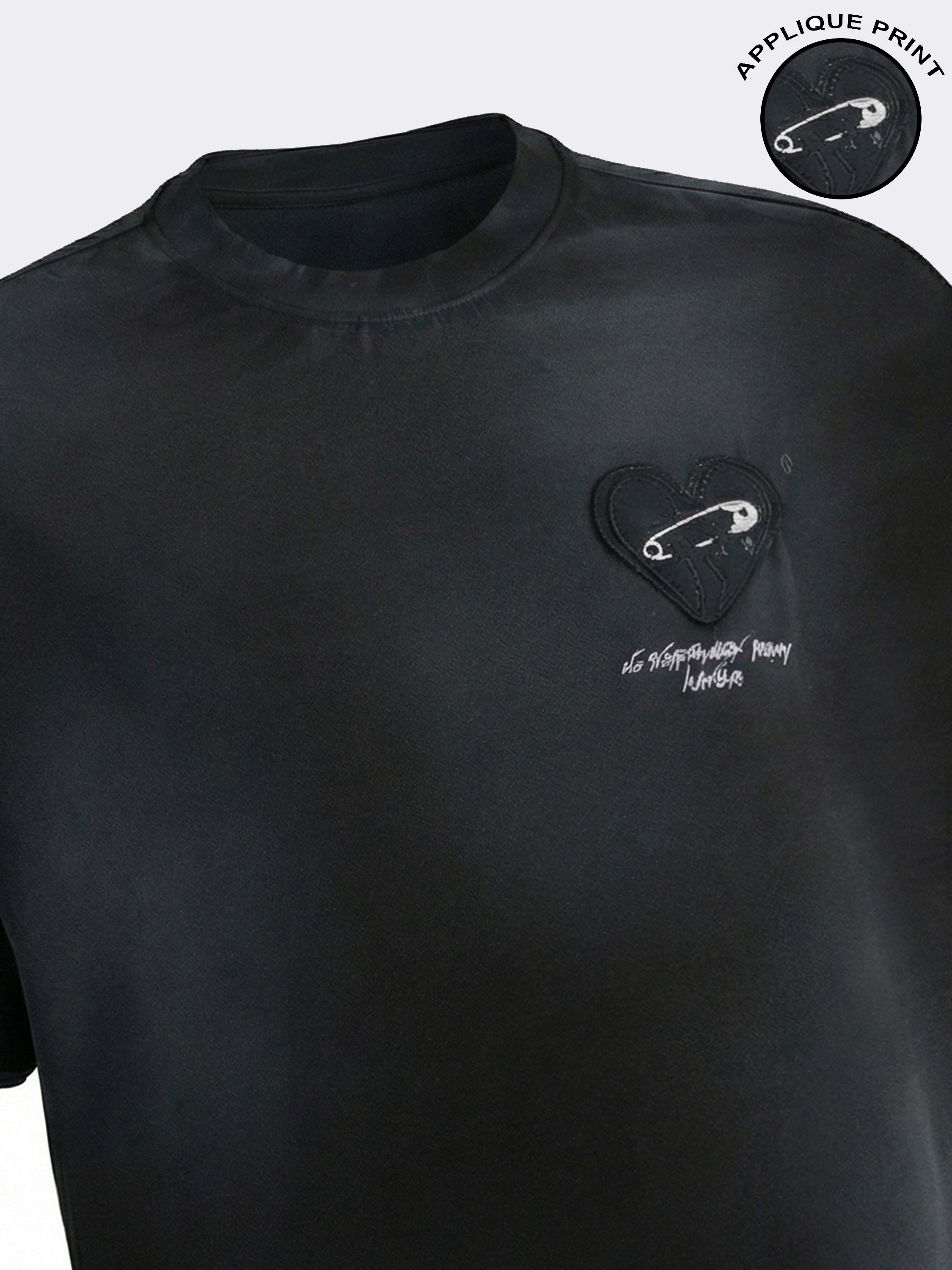 Highlander Men Black Embroidered Round Neck T-Shirt - Black - Image 2