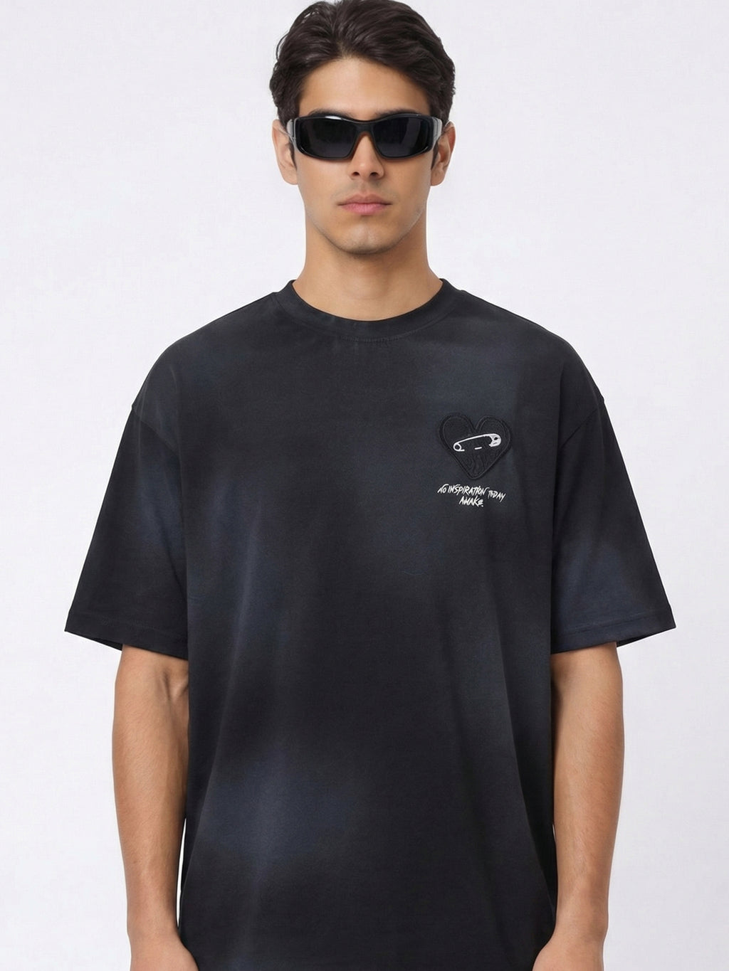 Highlander Men Black Embroidered Round Neck T-Shirt - Black - Image 3