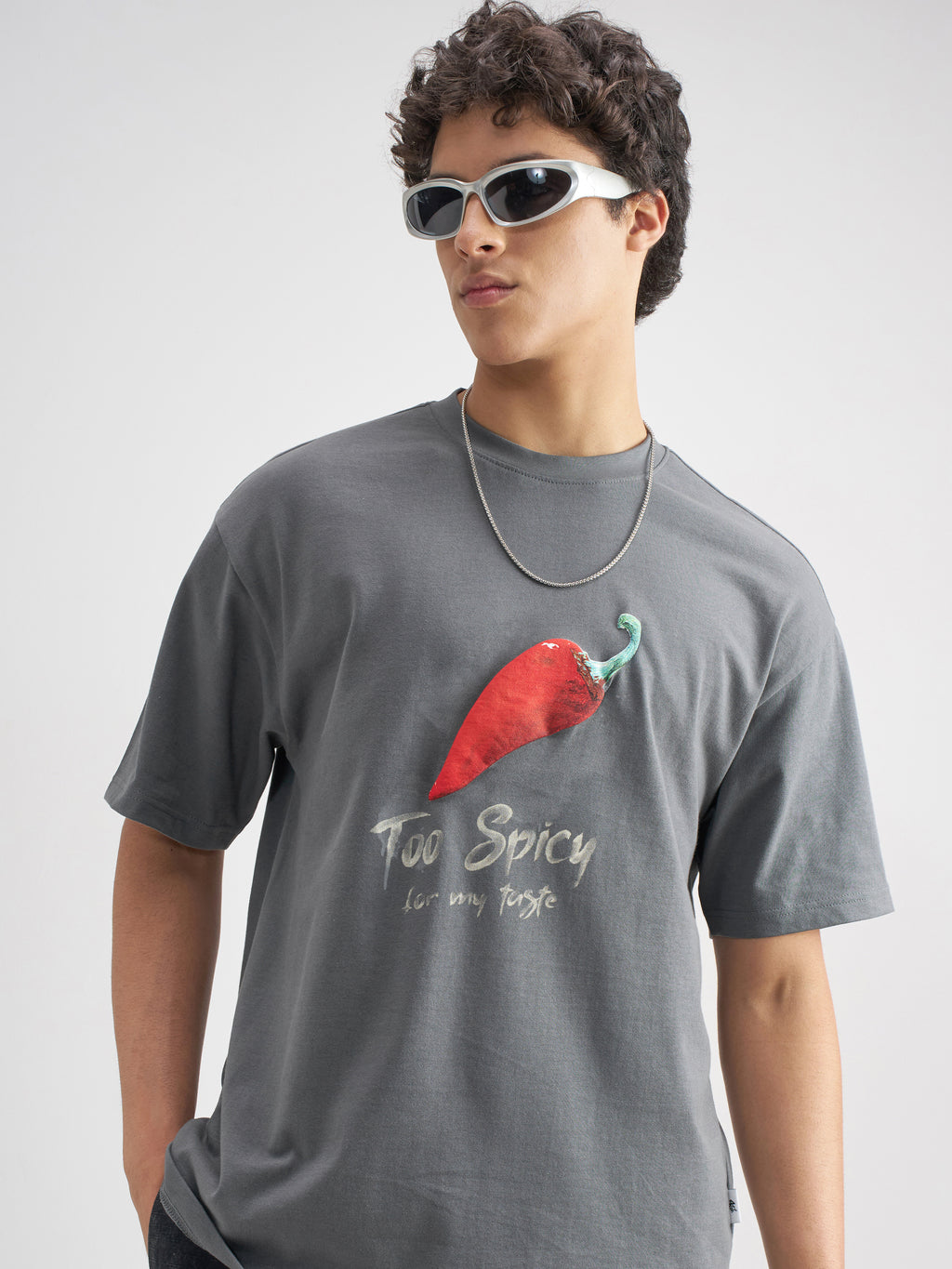 Highlander Men Grey Printed Round Neck T-Shirt - Grey - Image 1