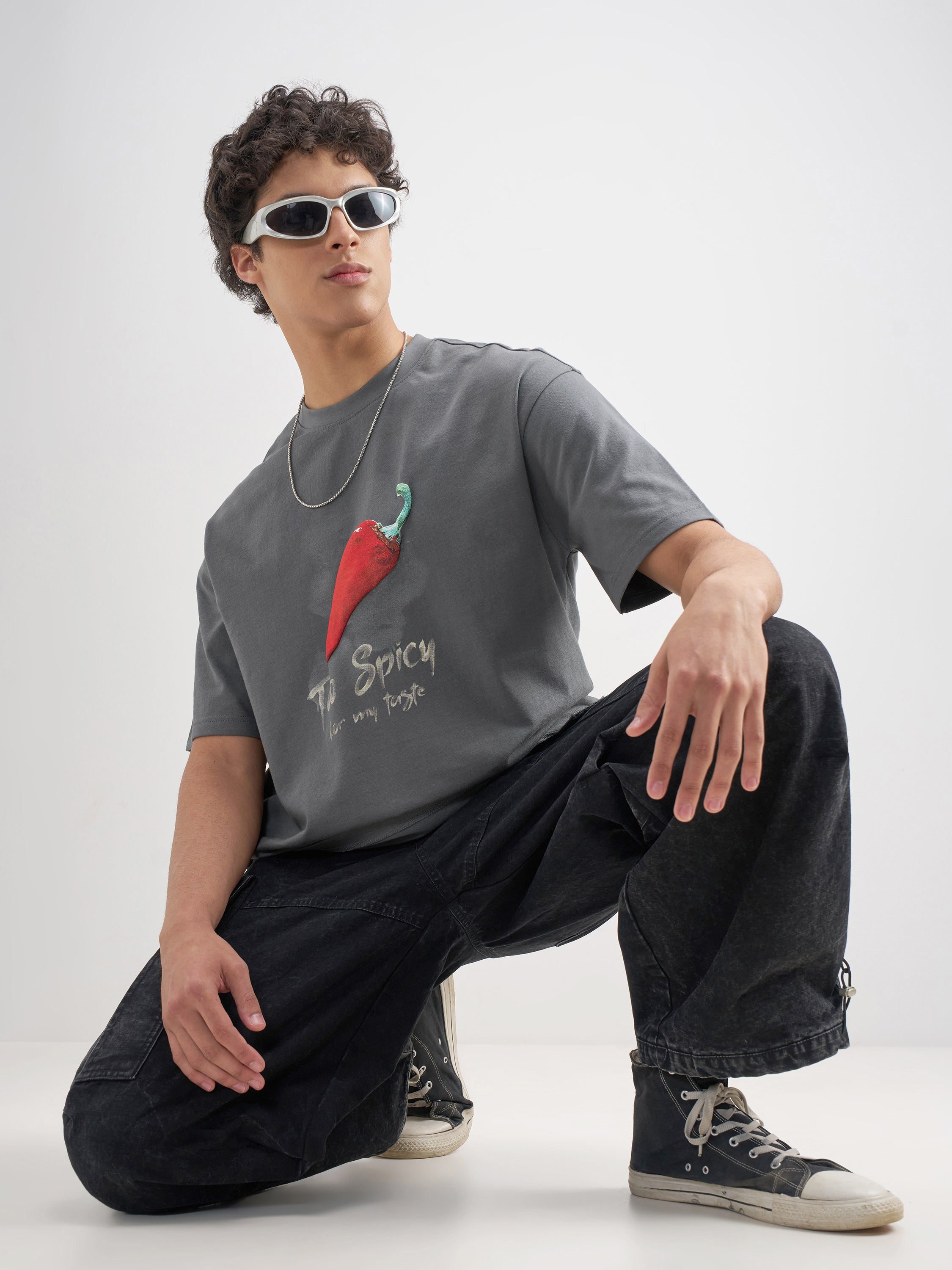 Highlander Men Grey Printed Round Neck T-Shirt - Grey - Image 2
