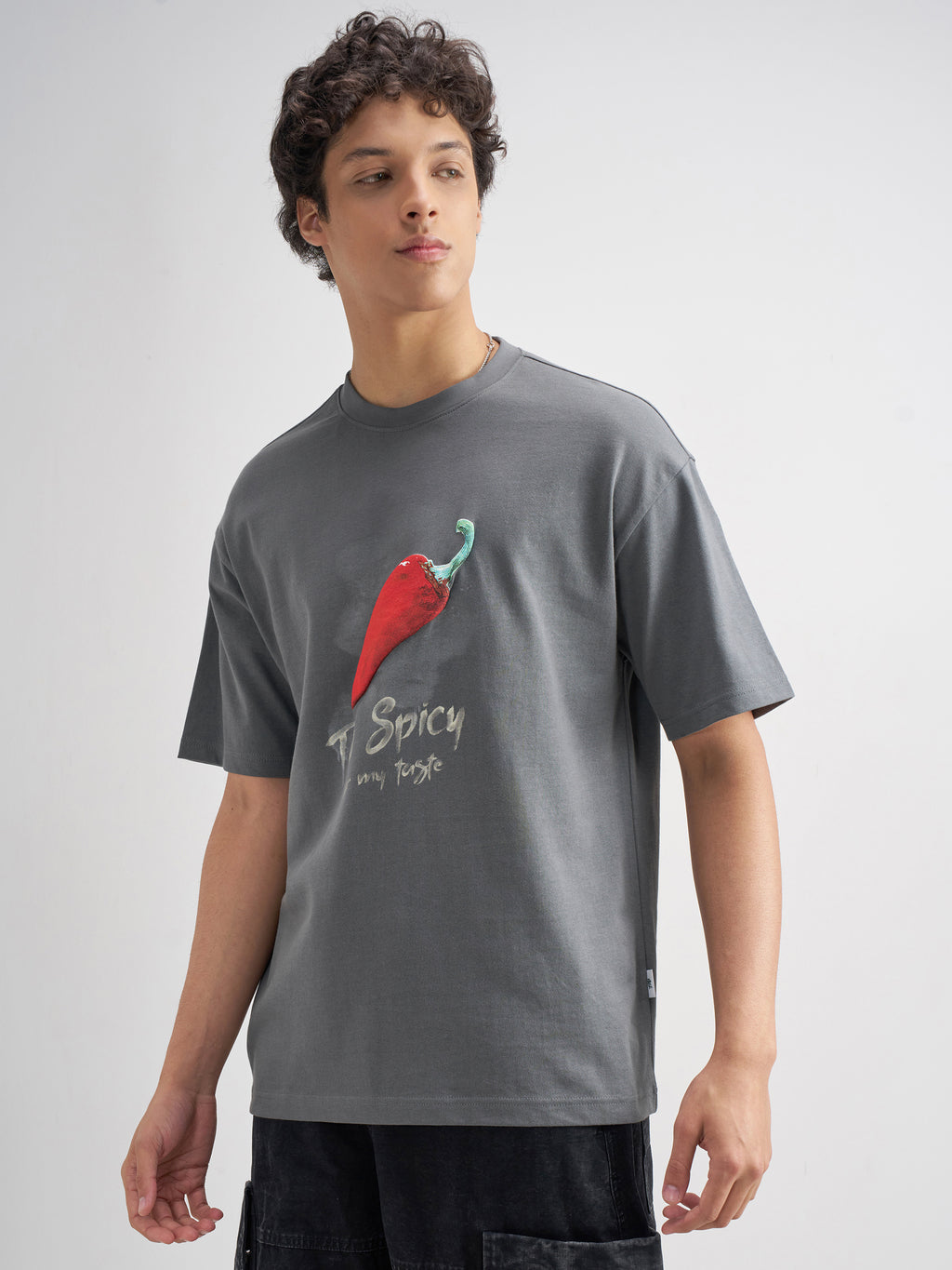 Highlander Men Grey Printed Round Neck T-Shirt - Grey - Image 4