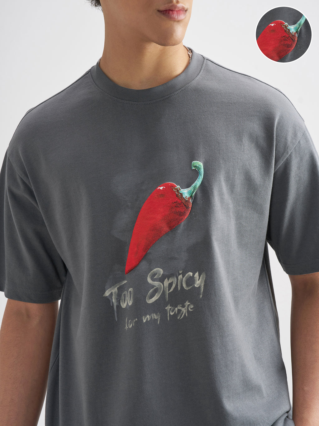 Highlander Men Grey Printed Round Neck T-Shirt - Grey - Image 5