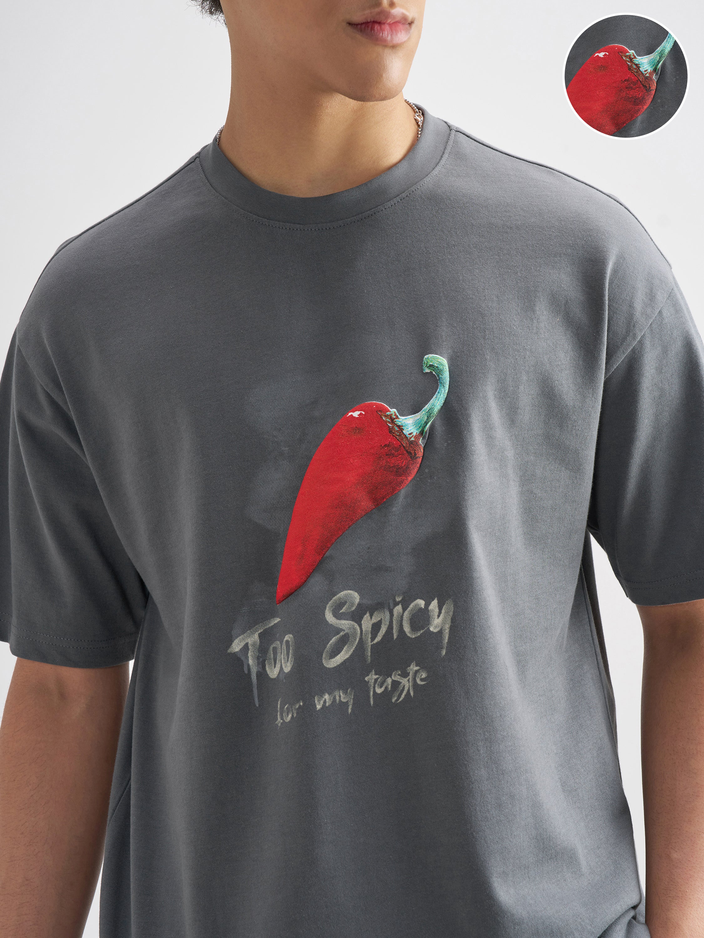 Highlander Men Grey Printed Round Neck T-Shirt - Grey - Image 5