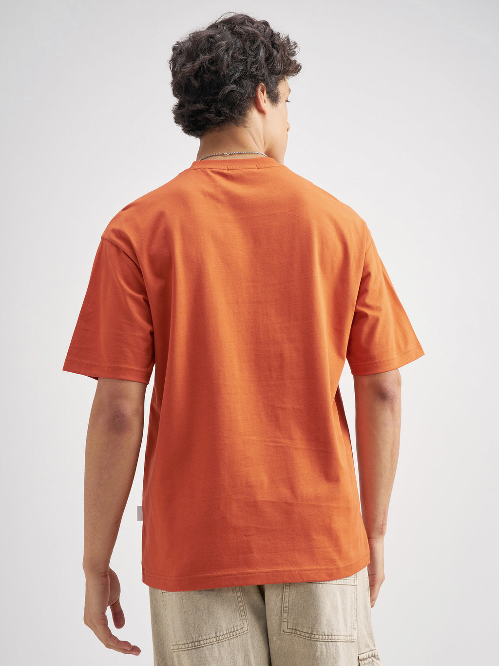 Highlander Men Orange Printed Round Neck T-Shirt - Orange - Image 3