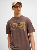 Highlander Men Brown Printed Round Neck T-Shirt