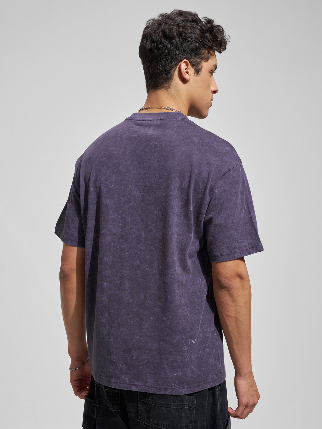 Highlander Men Purple Printed Round Neck T-Shirt