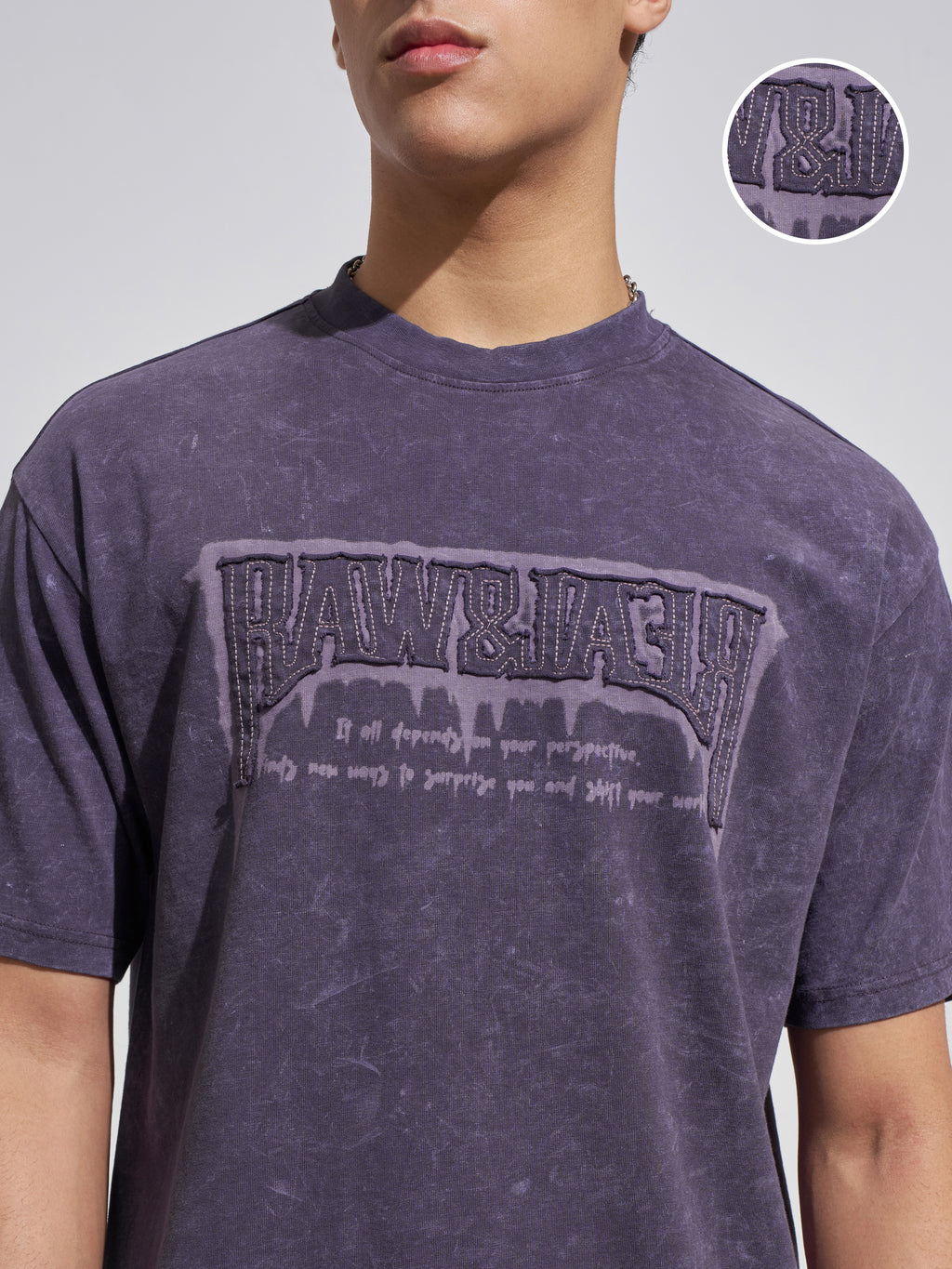 Highlander Men Purple Printed Round Neck T-Shirt