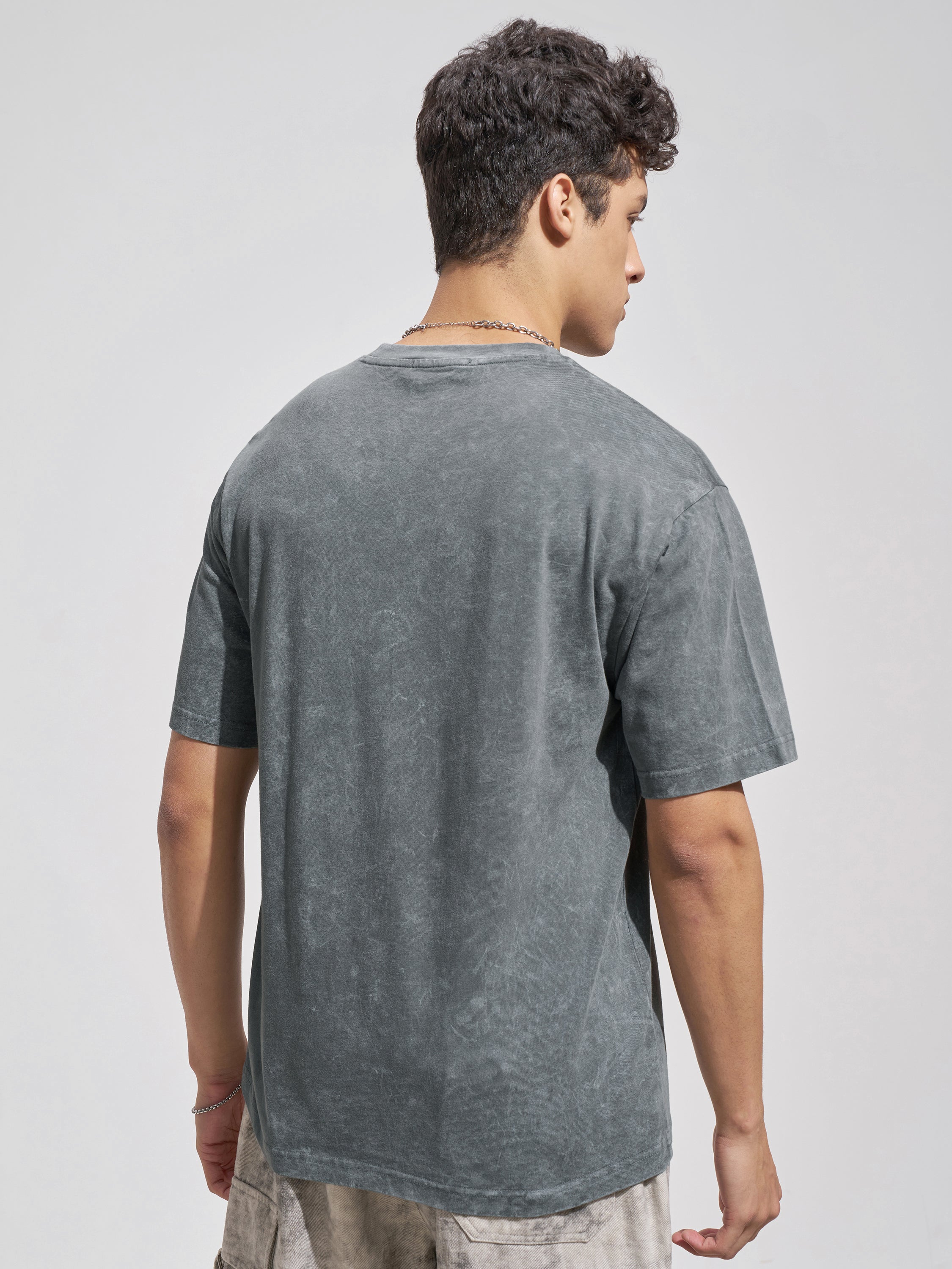 Highlander Men Grey Printed Round Neck T-Shirt
