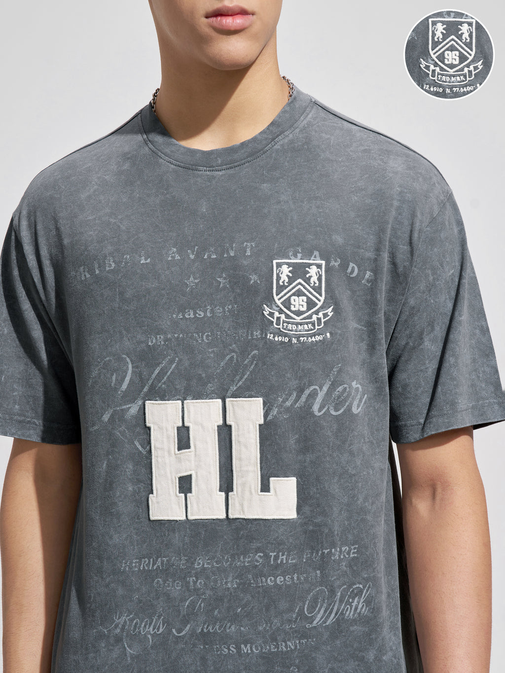 Highlander Men Grey Printed Round Neck T-Shirt