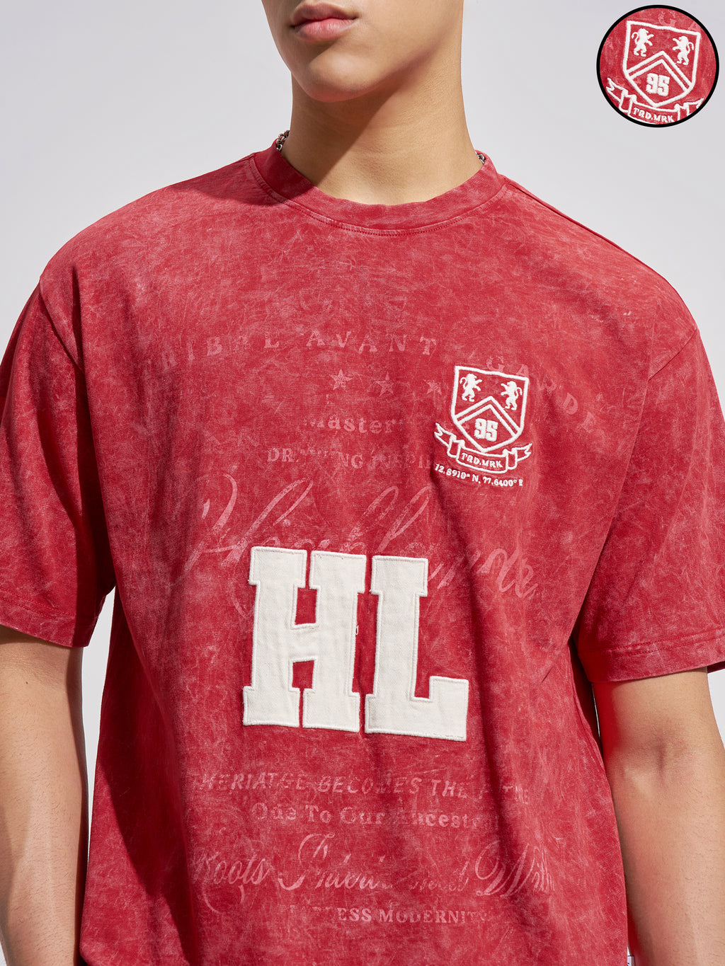 Highlander Men Red Printed Round Neck T-Shirt