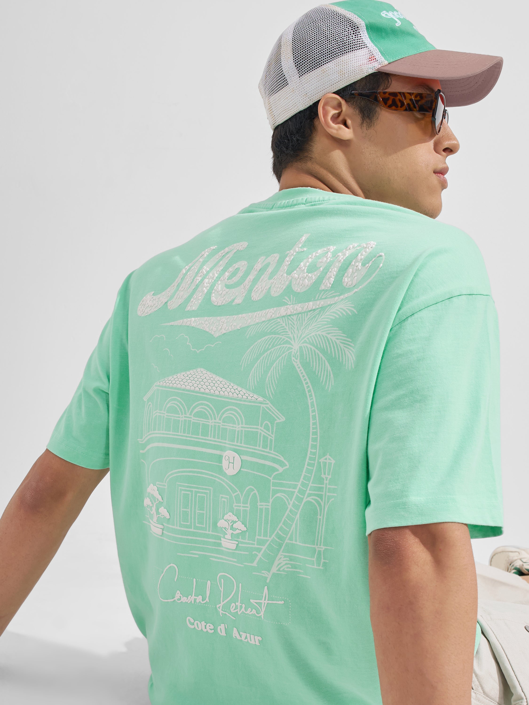 Highlander Men Green Printed Round Neck  T-Shirt