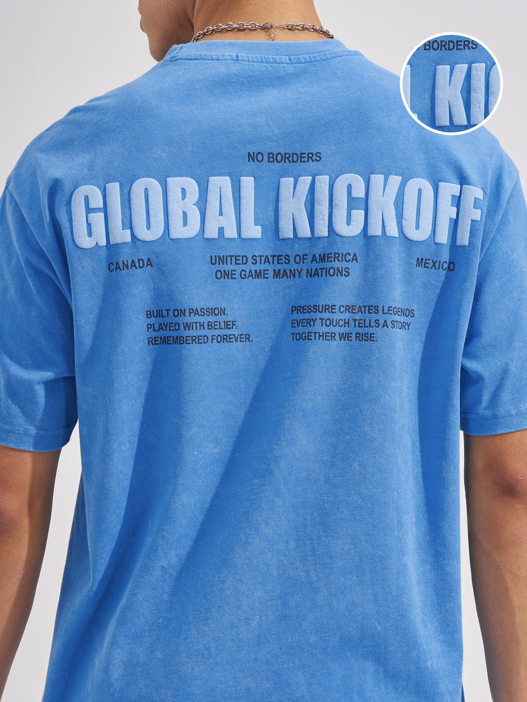 Highlander Men Blue Printed Round Neck  T-Shirt