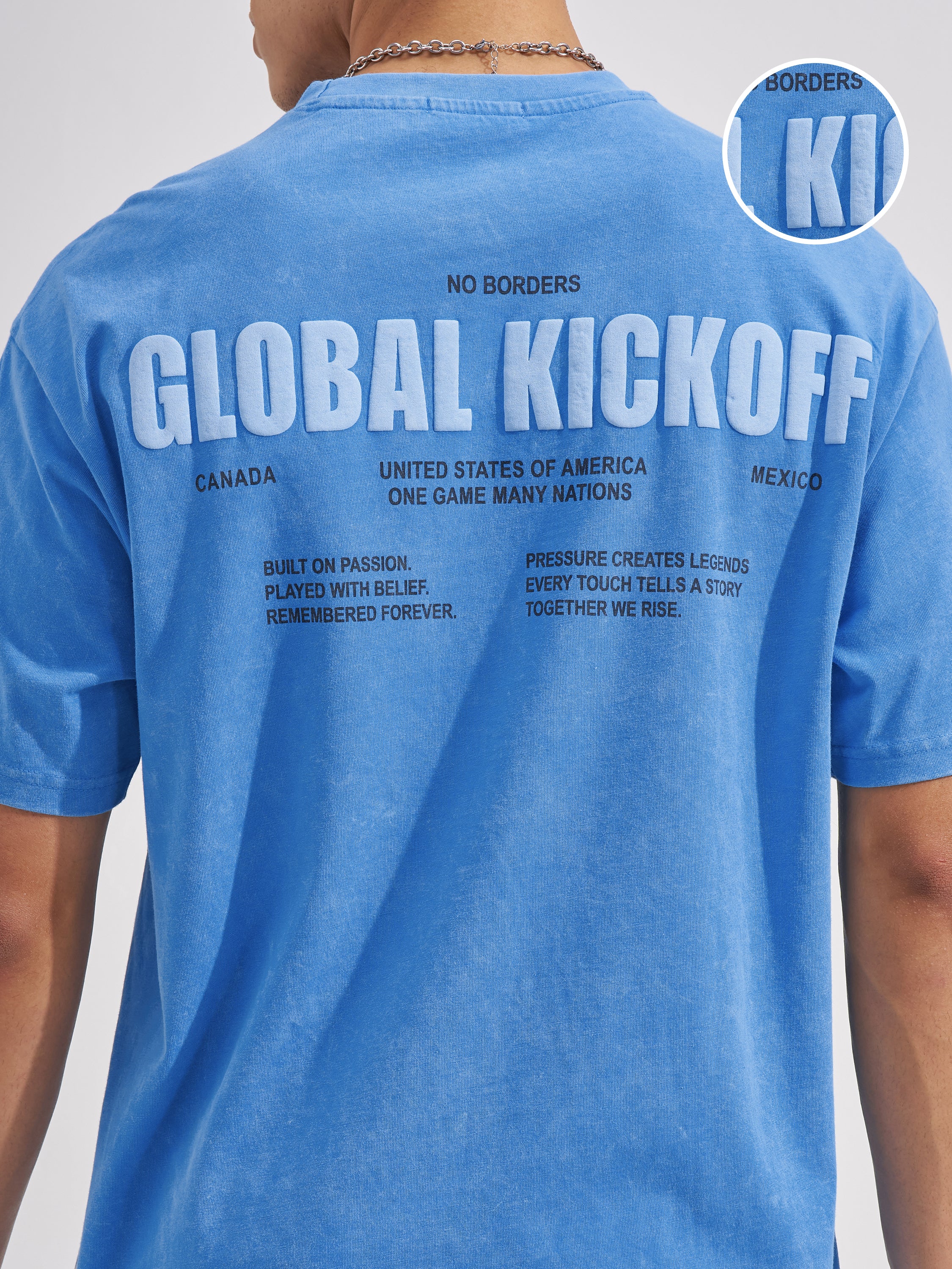 Highlander Men Blue Printed Round Neck  T-Shirt