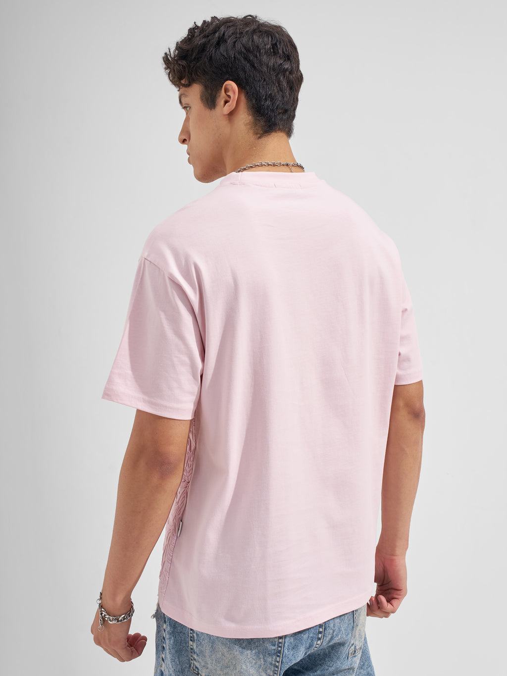 Highlander Men Pink Printed Round Neck  T-Shirt