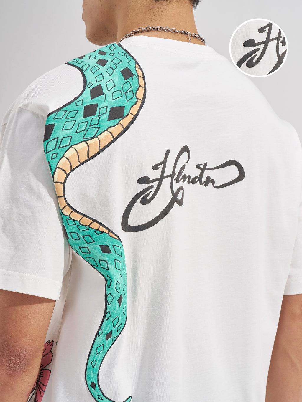 Highlander Men White Printed Round Neck T-Shirt