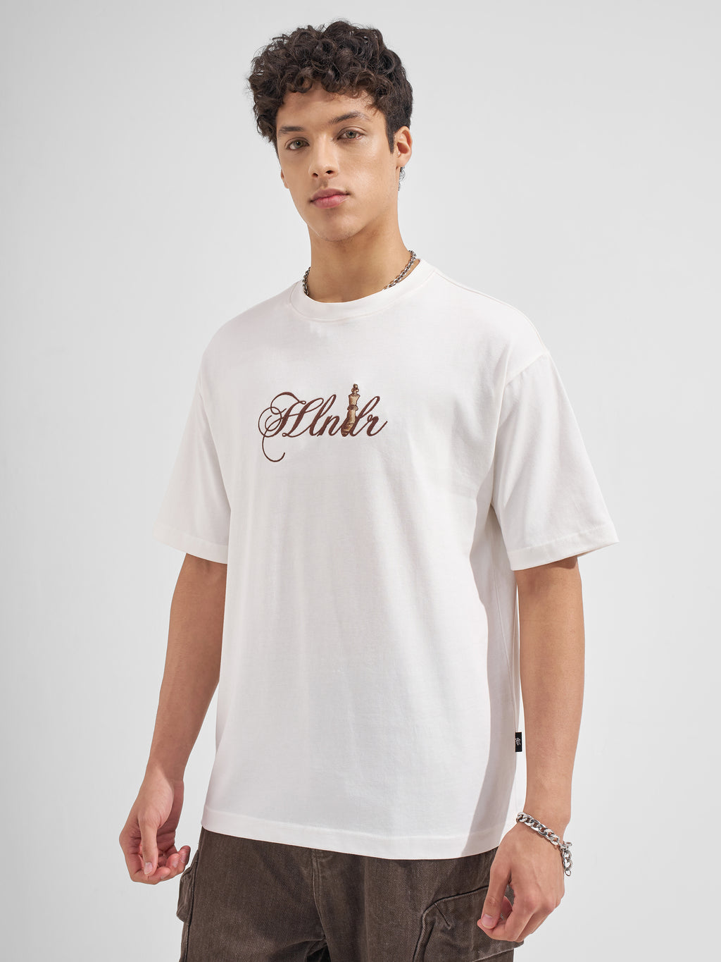 Highlander Men White Printed Round Neck T-Shirt