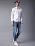 Mens White Slim Fit Solid Casual Shirt - White - Image 1