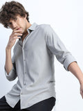 Highlander Mens Light Grey Party wear Shirt - Grey - Image 1