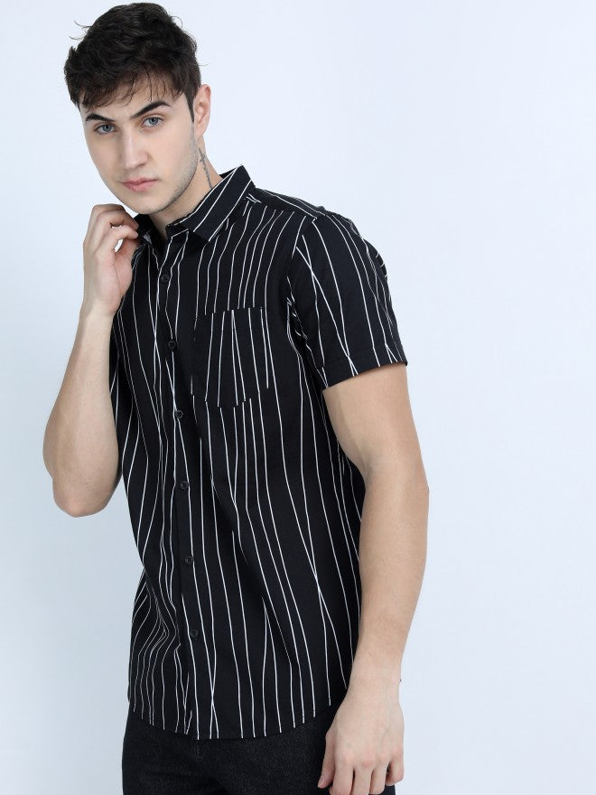 Highlander Men Multi Printed Slim Fit Casual Shirt - Black - Image 2