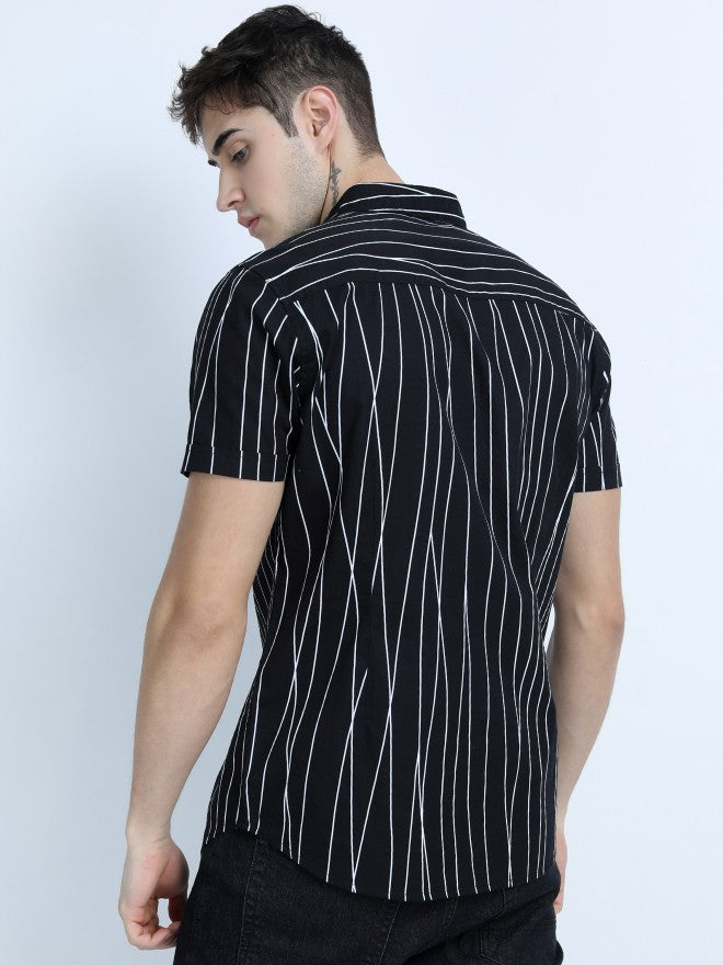 Highlander Men Multi Printed Slim Fit Casual Shirt - Black - Image 3