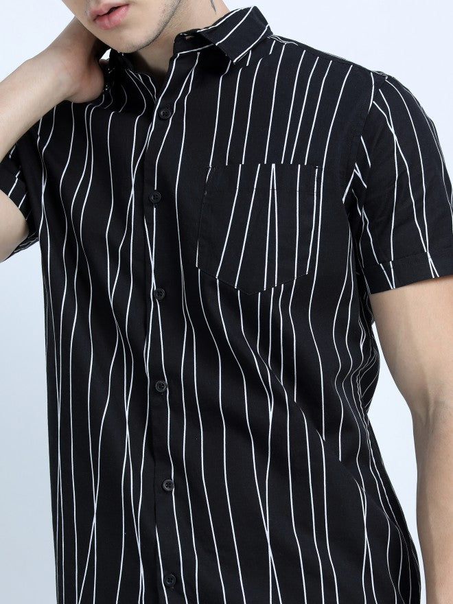 Highlander Men Multi Printed Slim Fit Casual Shirt - Black - Image 4